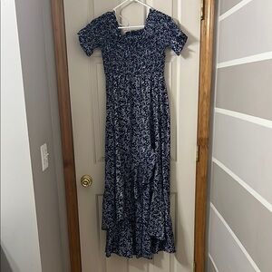 Lulu's Navy and White Floral Dress